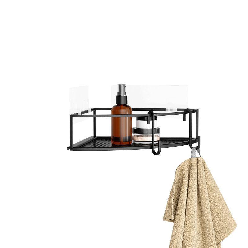 Black Iron Suction Mount Shower Caddy Set