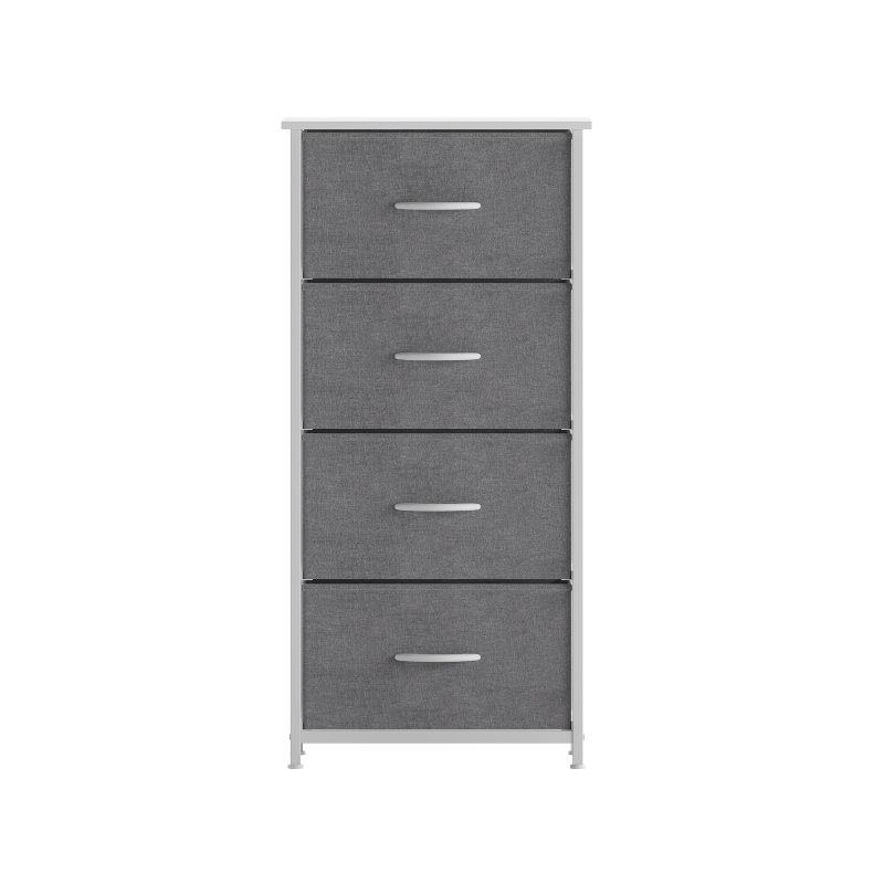 Flash Furniture 4 Drawer Dresser-Natural Wood Top/White Iron Frame/Natural Drawers-White Handles