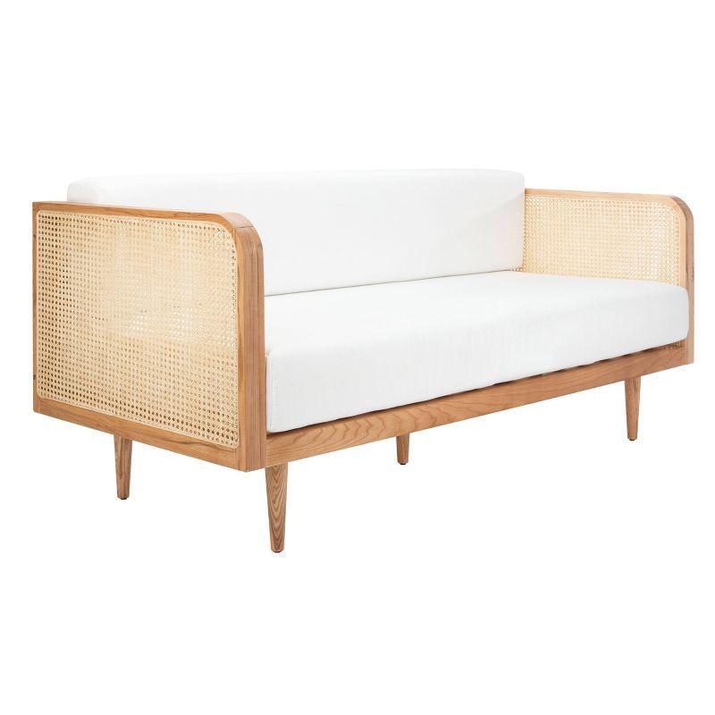 Helena Ivory Linen and Natural Ash Wood Twin Daybed with Drawer