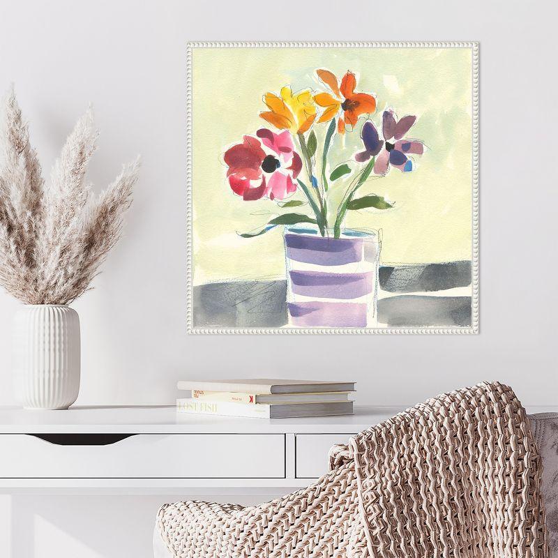 Amanti Art Morning Flowers by Vas Athas Canvas Wall Art Print Framed 22 x 22-in.