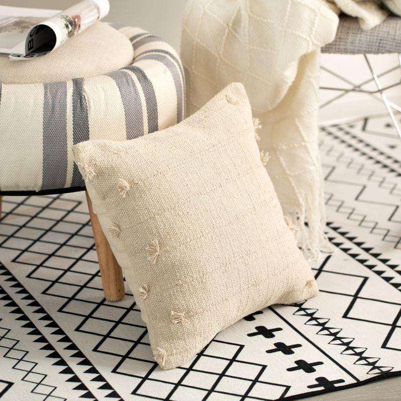 DEERLUX 16" Handwoven Cotton Throw Pillow Cover with Drawstring without Cushion, Natural & Reviews | Wayfair