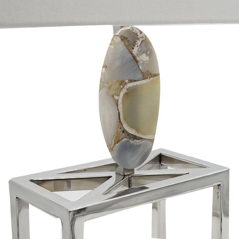 16"x27" Agate Table Lamp Silver/Gray - A&B Home