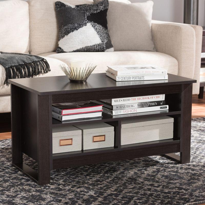 Nerissa Modern and Contemporary Finished Coffee Table Dark Brown - Baxton Studio