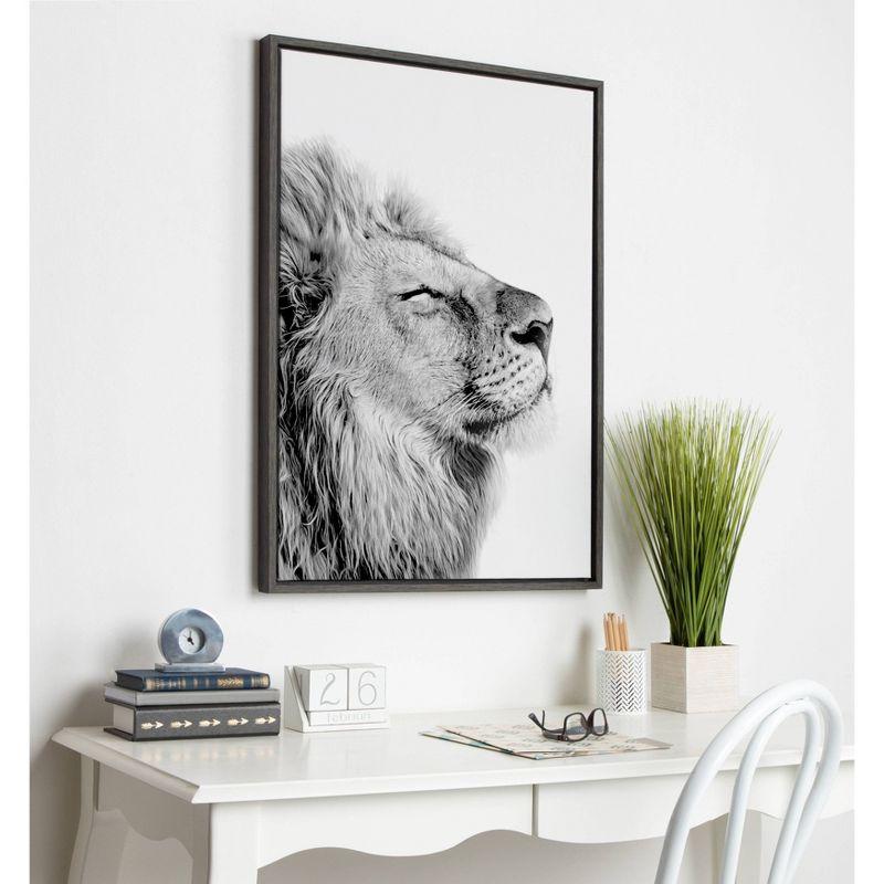 Sylvie Lion Self Actualizing Framed Canvas by Amy Peterson - Kate & Laurel All Things Decor