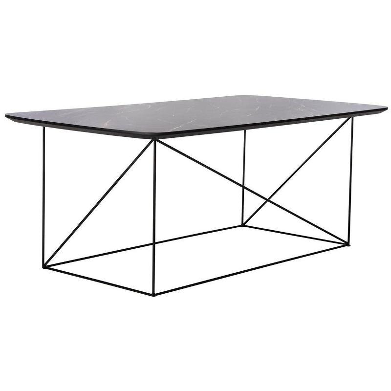 Rylee Rectangle Coffee Table - Dark Sandstone/Black - Safavieh