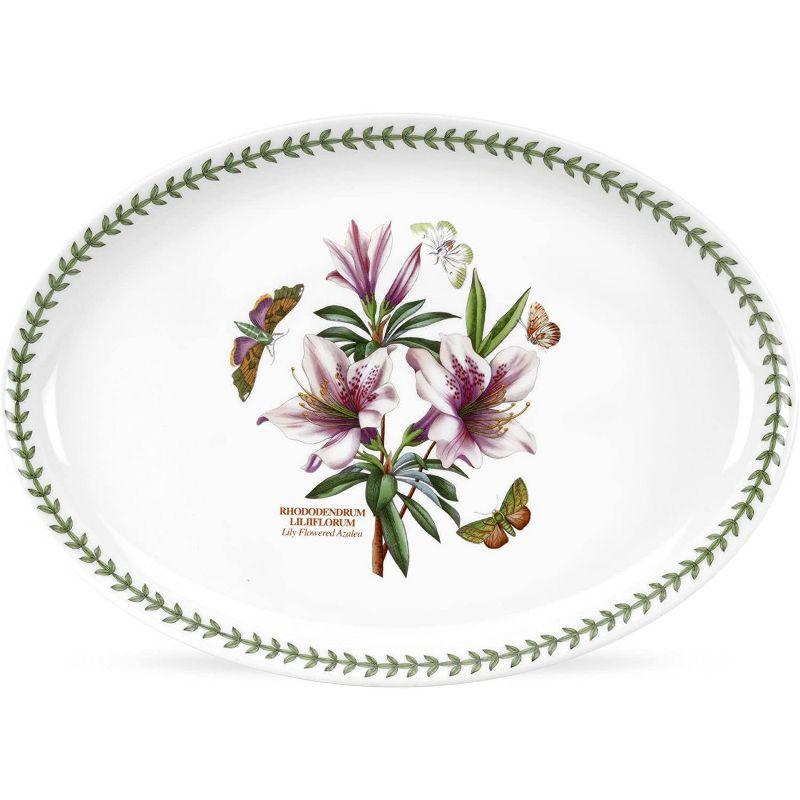 White Floral Ceramic Oval Serving Platter