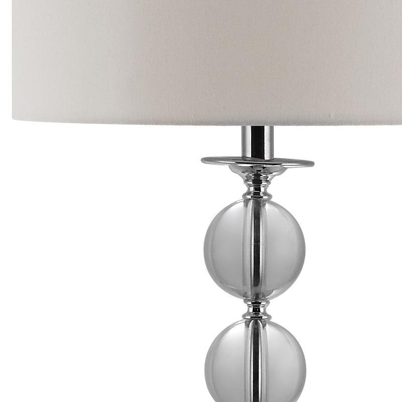 Silver Arc Crystal Globe 61" Floor Lamp with White Cotton Shade