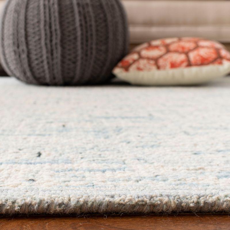 Abstract ABT474 Handmade Indoor Area Rug - Ivory/Turquoise - 6' Round - Safavieh