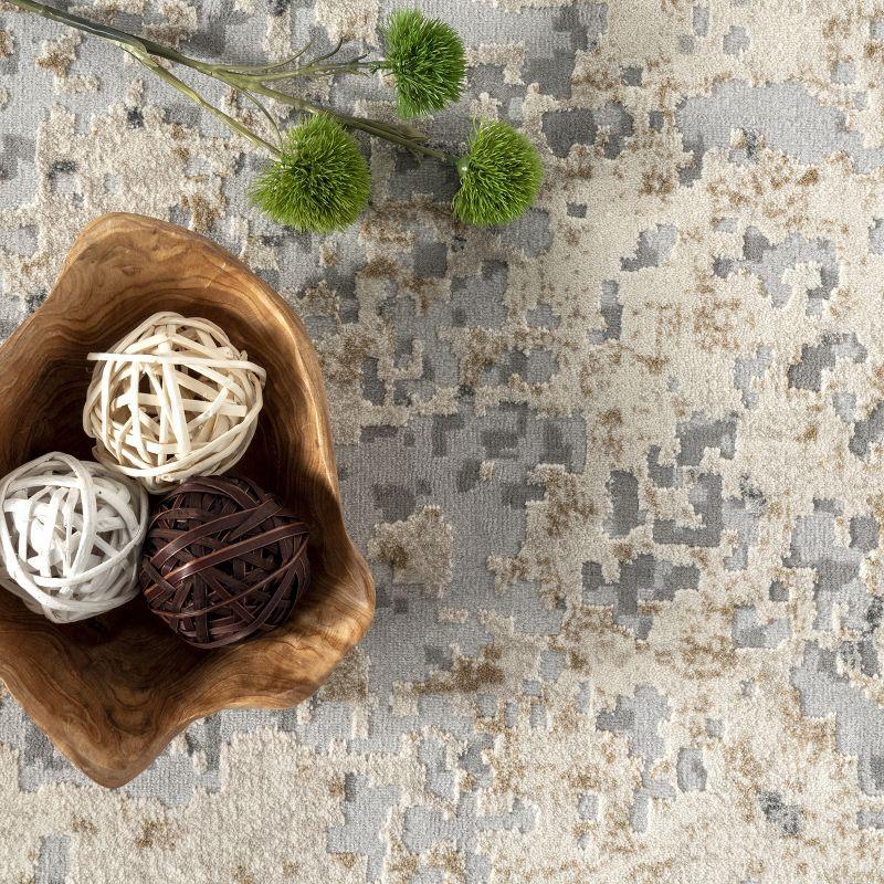 Nuloom Chastin Abstract 6 Square Indoor Area Rug for Living Room Bedroom Dining Room Kitchen, Beige/Grey