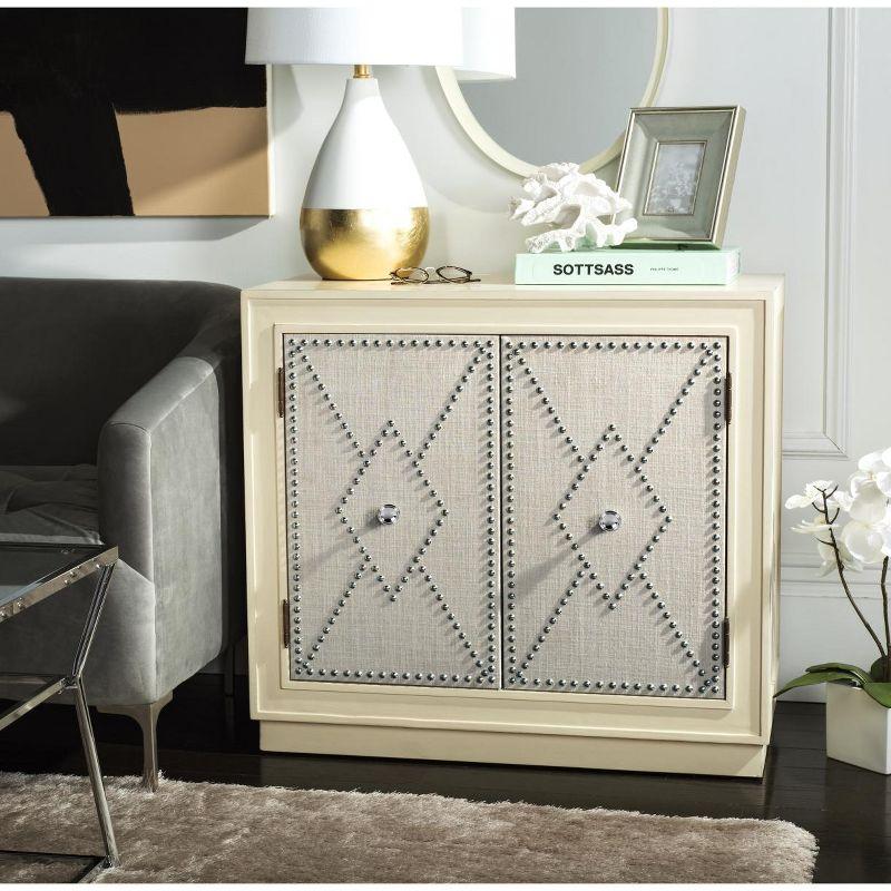 Erin Beige and Gray 2-Door Chest with Nailheads