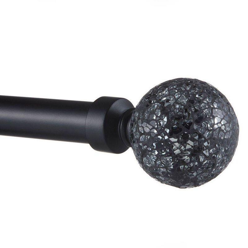 Exclusive Home Black Pearl Mosaic Curtain Rod - Matte Black