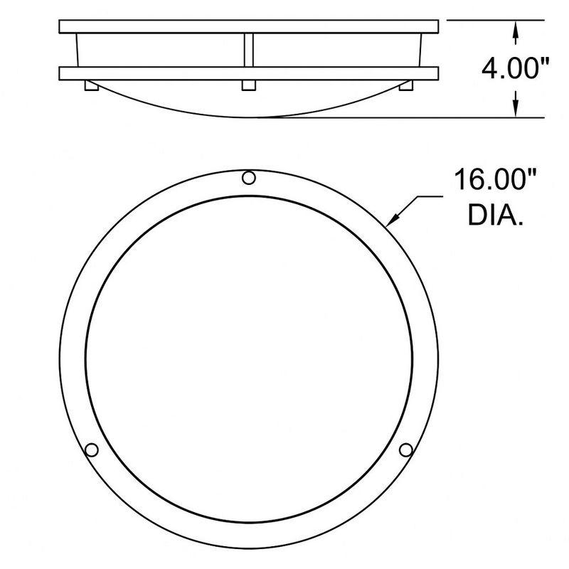 Bronze and Glass 15" LED Flush Mount Light