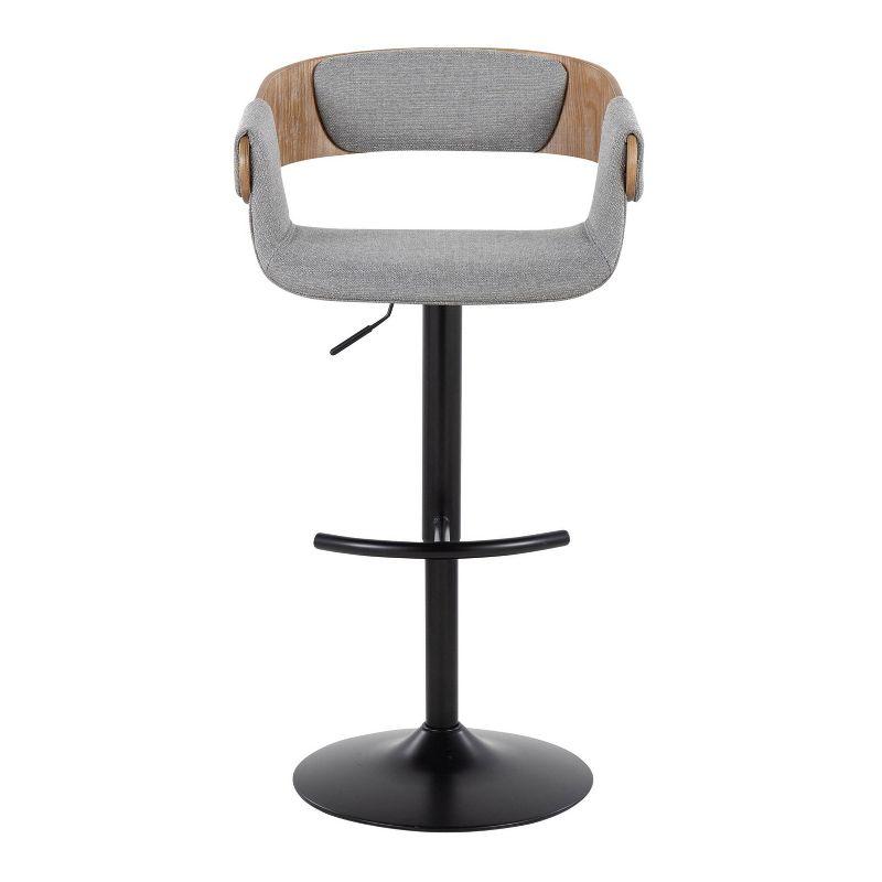 LumiSource Set of 2 Elisa Adjustable Barstools White Washed Wood/Gray