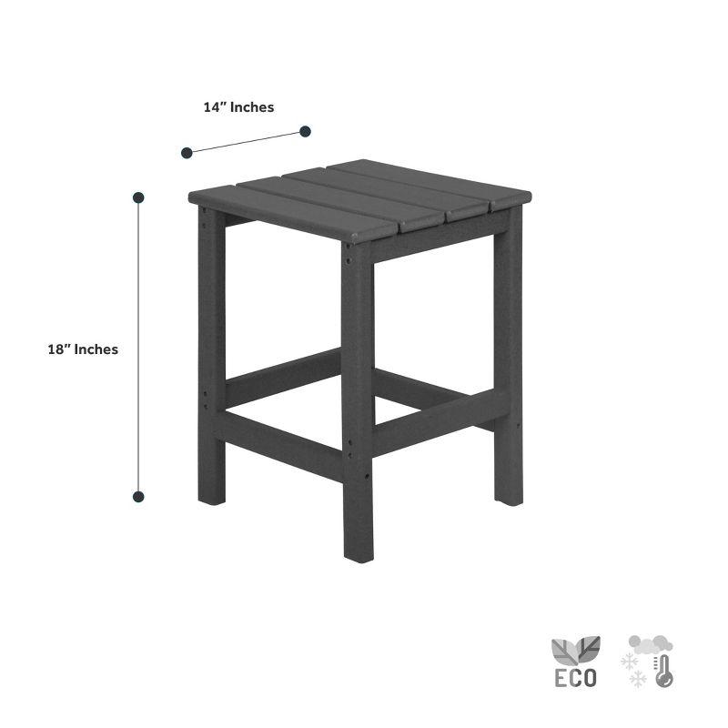 Pacific Blue Square HDPE Adirondack Side Table