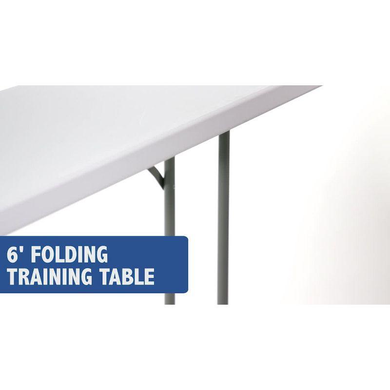 Emma and Oliver 6-Foot Granite White Plastic Folding Training and Event Table