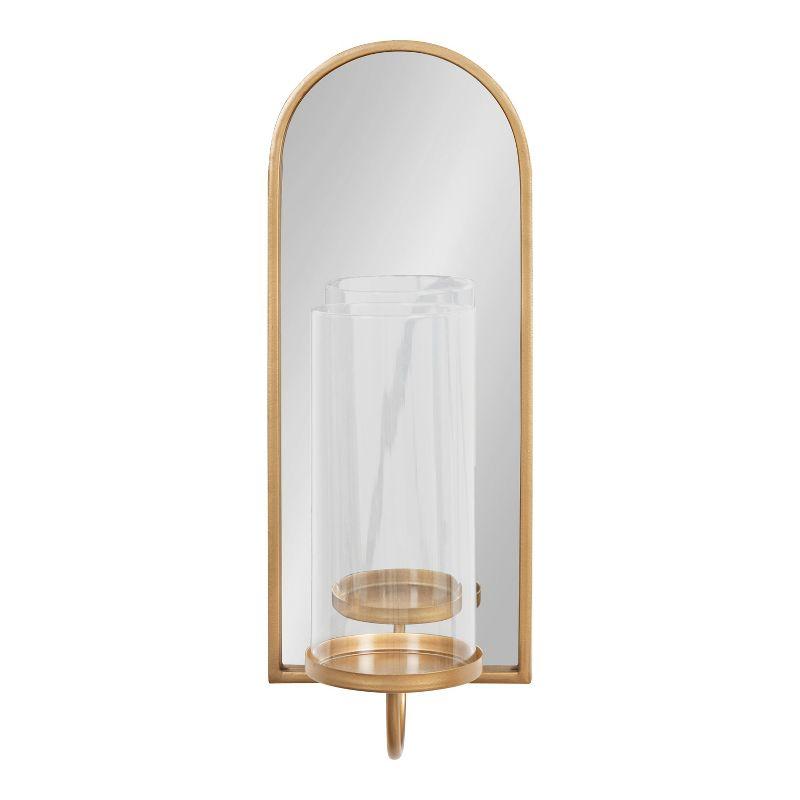Kate and Laurel Ezerin Arch Metal Wall Sconce, 6x5x16, Gold