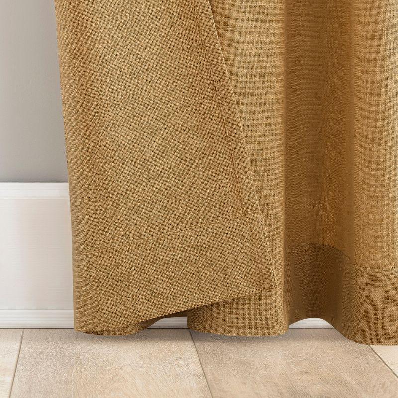 40"x63" Archaeo Light Filtering Cotton Blend Button Tab Top Curtain Panel Camel: Transitional Style, Machine Washable