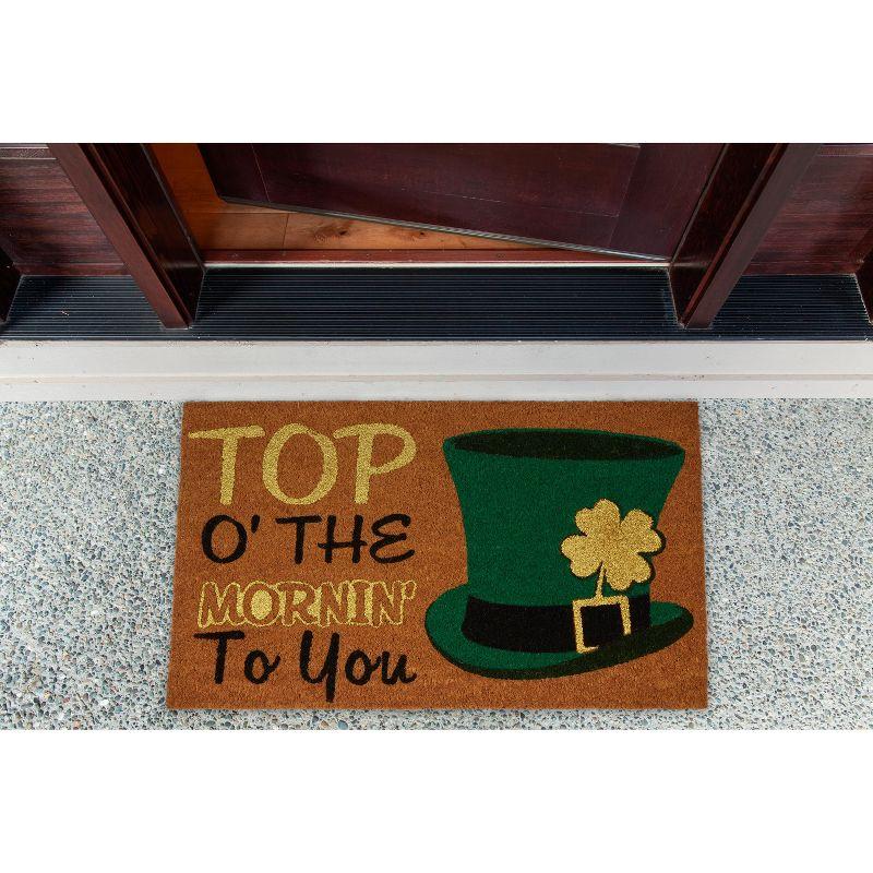 Design Imports  Top O' The Mornin' To You! Glitter Doormat