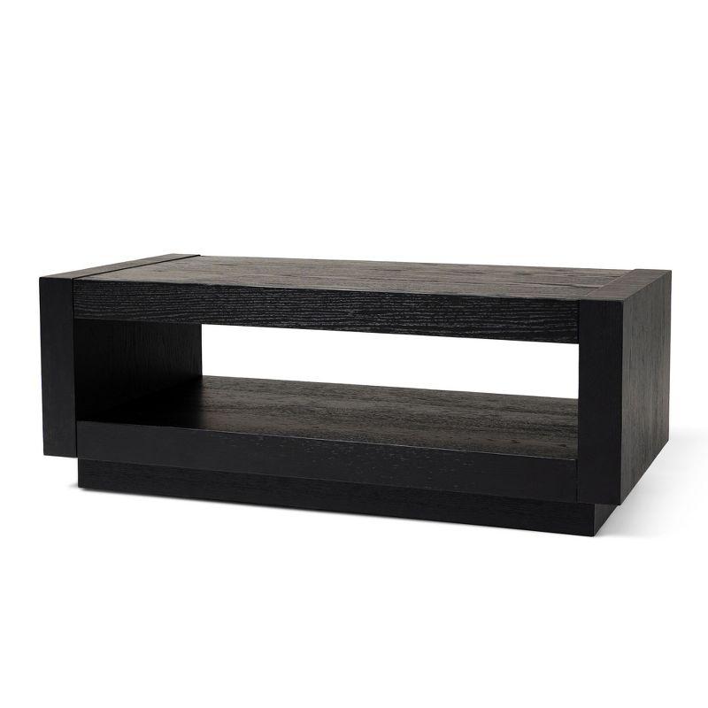 Artemis Black Rectangular Wooden Coffee Table with Storage