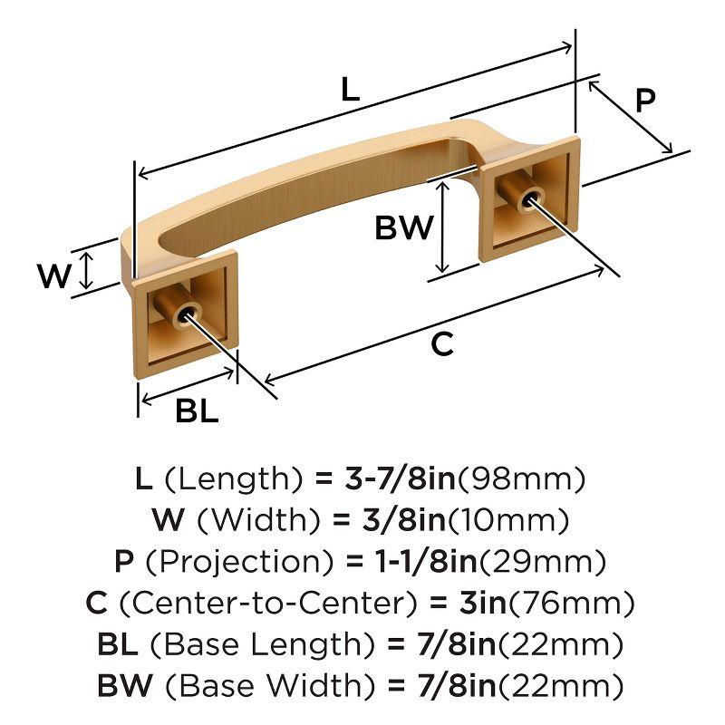 Amerock Ville 3 inch (76mm) Center-to-Center Champagne Bronze Cabinet Pull