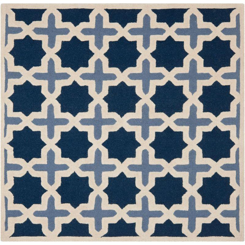 Ivory Elegance Hand-Tufted Wool 8'x8' Square Area Rug