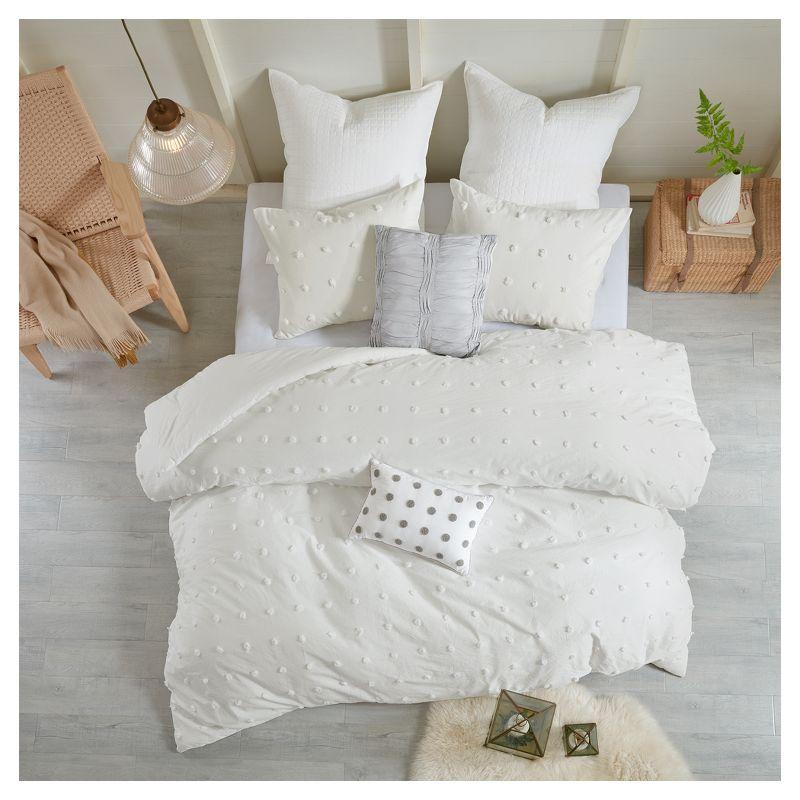Intelligent Design Brooklyn Cotton Jacquard Comforter Set with Euro Shams and Throw Pillows