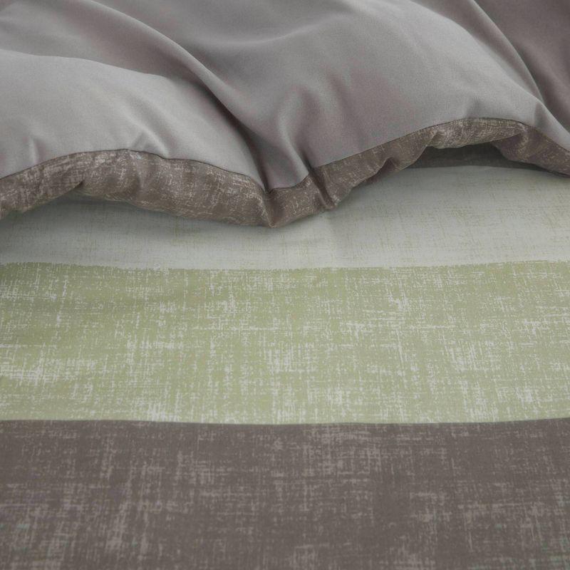 Madison Park California King Ryder Striped Comforter Set with Bed Sheet Green