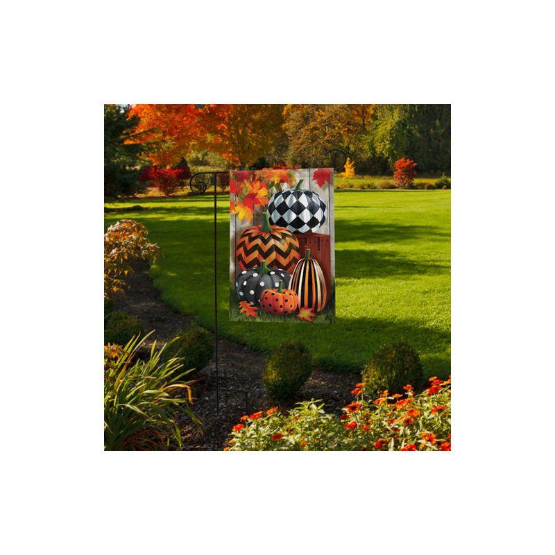 Patterned Pumpkins Autumn Garden Flag Fall Leaves 18" x 12.5" Briarwood Lane