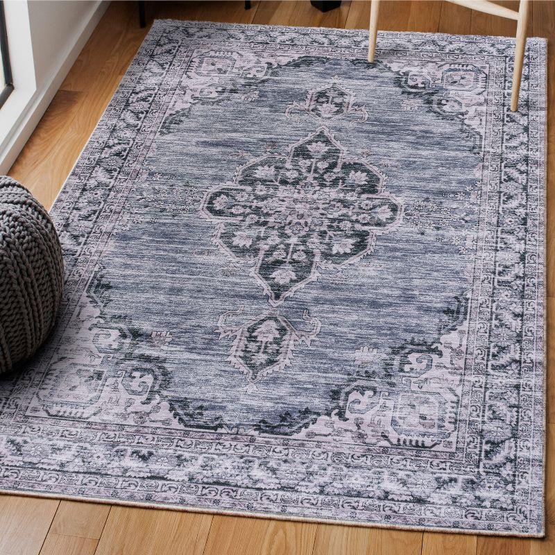 Wincer Chenille Cottage Medallion Machine-Washable Indoor Area Rug -JONATHAN Y