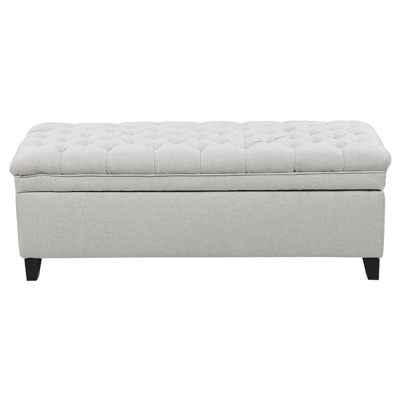 Christopher Knight Home Juliana Storage Ottoman Light Gray: Upholstered, Hardwood Frame, 250lb Capacity