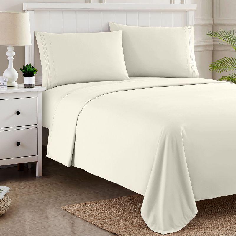 4 Piece Sheet Set, Ultra Soft 1800 Series, Double Brushed Microfiber by Sweet Home Collection®