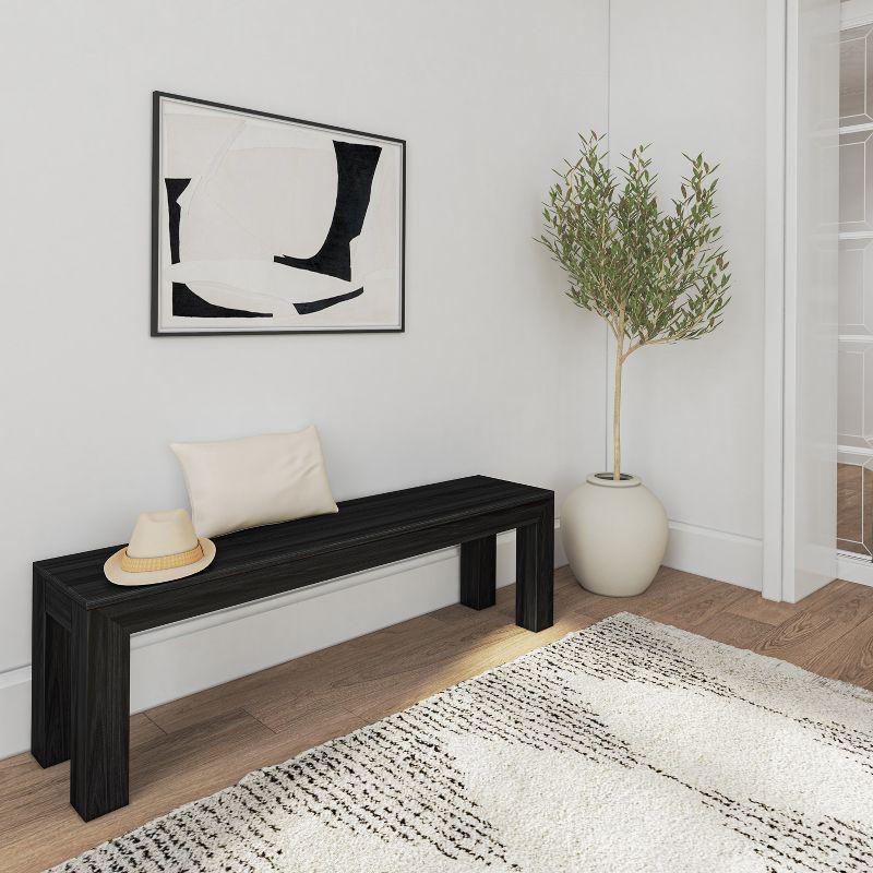 Plank+Beam 60" Modern Wood Dining Bench, Solid Wood Bench for Dining Table