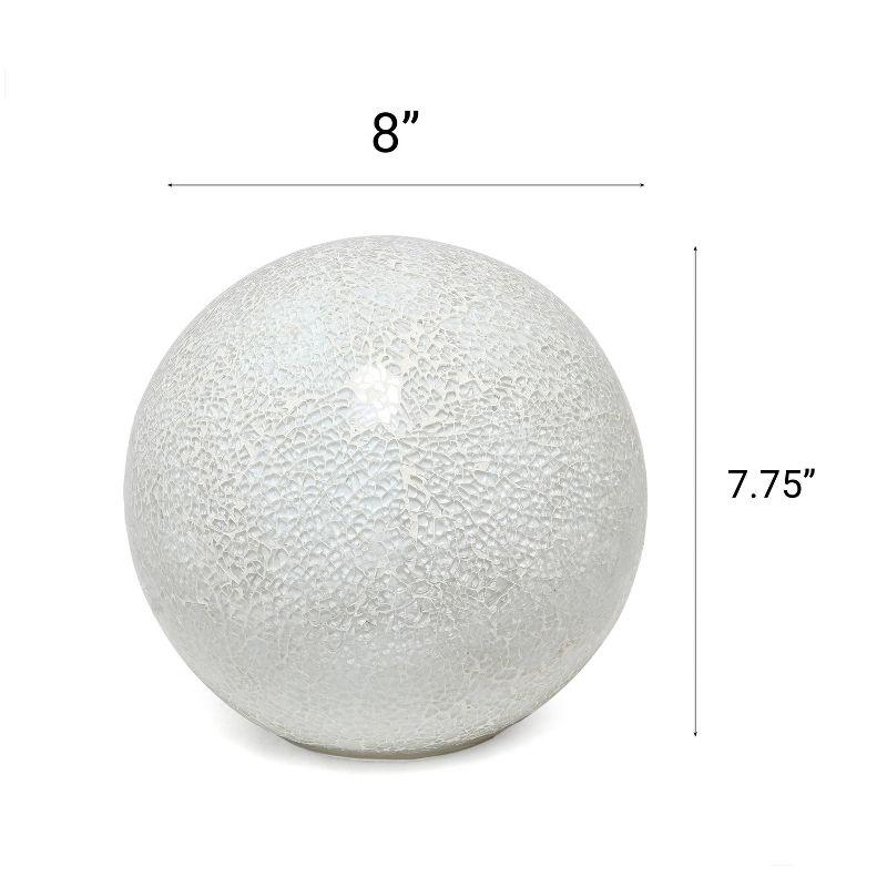 Creekwood Home 8" Crystal Mosaic Patchwork Dome Table Lamp White