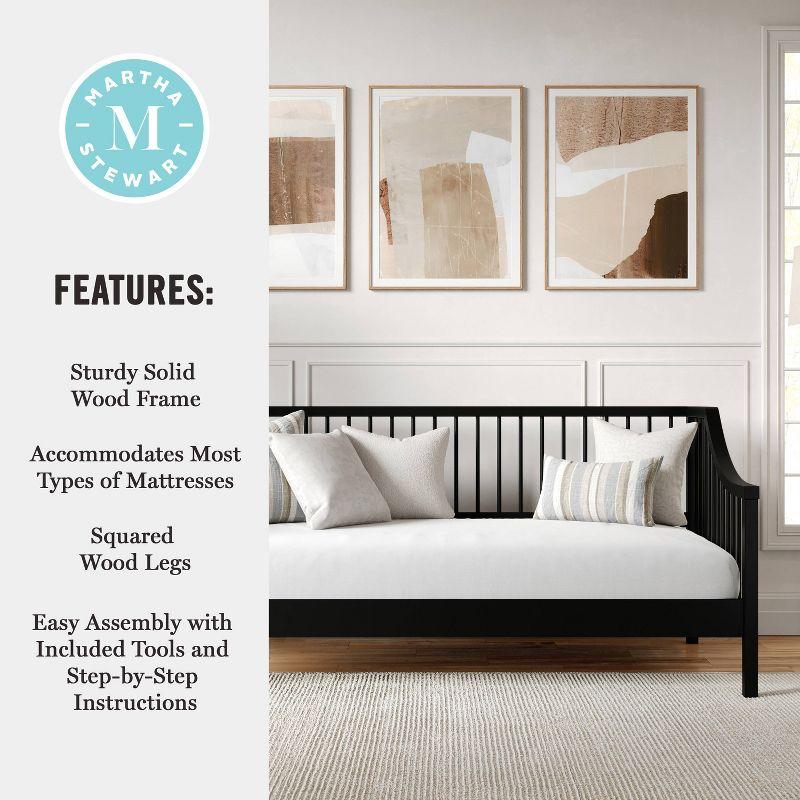 Martha Stewart Martha Stewart Neely Wooden Platform Daybed With Spindles And Wood Slat Foundation