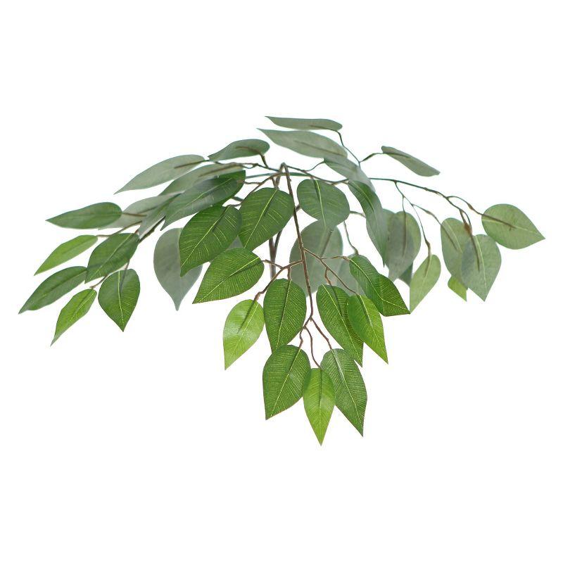 6" Plastic Pot Artificial Ficus Tree - Vickerman: Silk & Polyester, No Assembly, Indoor Decor