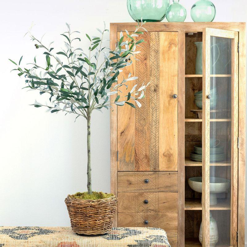 Park Hill Collection 52'' Faux Olive Tree Tree in Pot