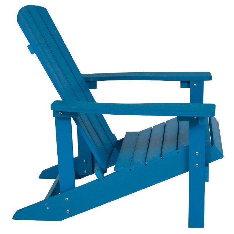Flash Furniture Set of 2 Charlestown All-Weather Poly Resin Wood Adirondack Chairs in Blue