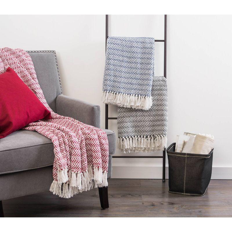 Design Imports  Herringbone Chevron Cotton Throw & Reviews | Wayfair