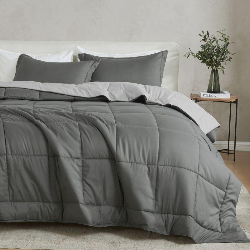 FreshFolds Reversible Microfiber Comforter Set with Shams