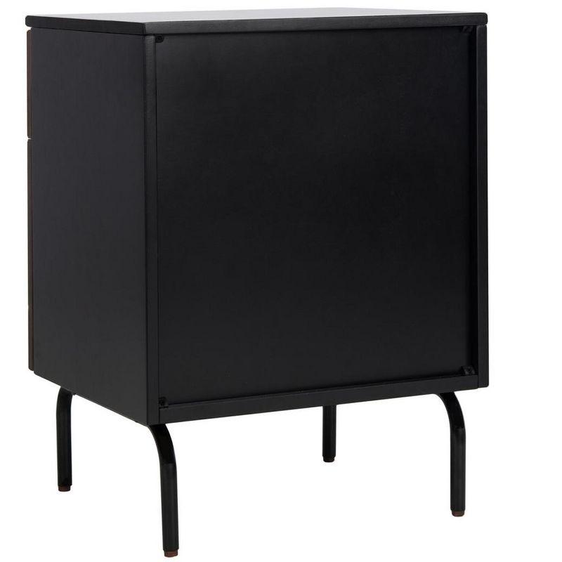 Genevieve 2 Drawer Nightstand - Walnut/Black - Safavieh.
