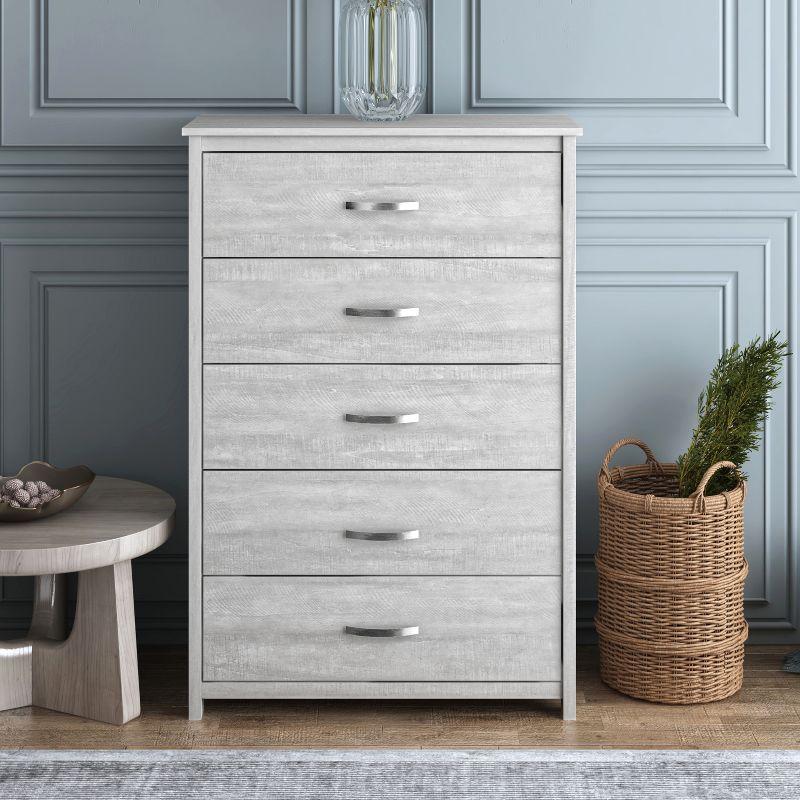 Galano Layton Dusty Gray Oak 5 Drawer 31.5 in. Wide Chest of Drawer (Sturdy, Effortless Assembly with Interlocking Drawers)