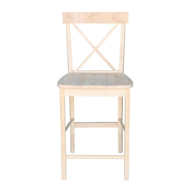 X Back Counter Height Barstool Unfinished - International Concepts