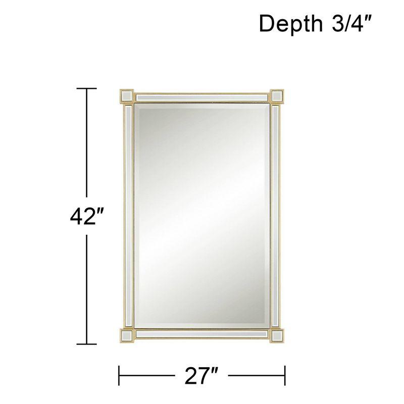 Gabriella Rectangular Gold Leaf Wood Vanity Mirror