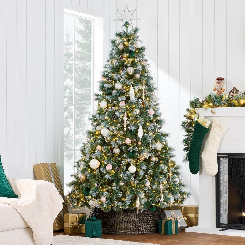 Best Choice Products 6ft Pre-Lit Frosted Scotch Pine Christmas Tree w/ 946 Branch Tips, 250 2-in-1 LED Lights