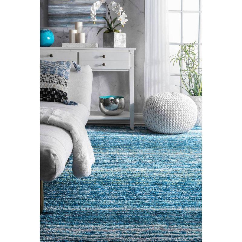 Sky Blue Handmade Tufted Shag Area Rug 4' x 6'