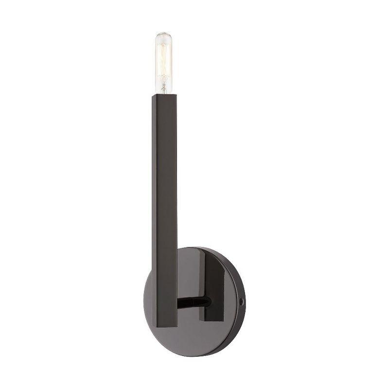 Monaco Black Chrome Steel Wall Sconce with Candelabra Base