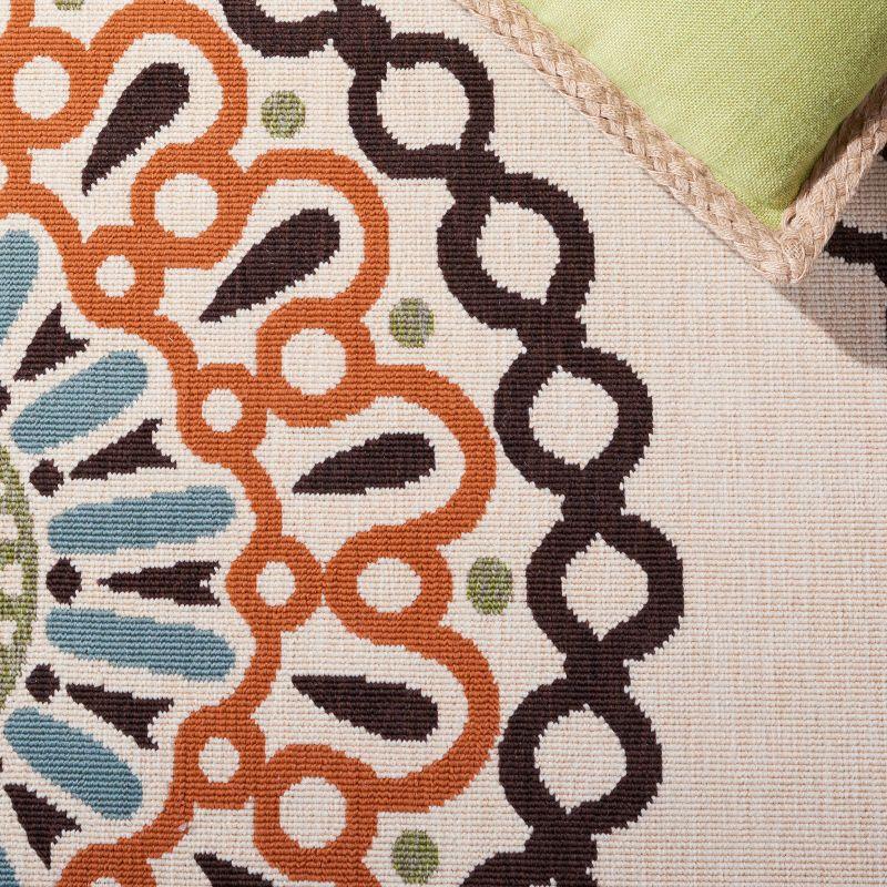 Veranda VER092 Power Loomed Indoor/Outdoor Area Rug - Cream/Terracotta - 8'x11' - Safavieh.