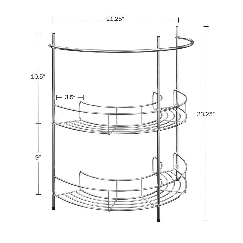 Lavish Home Pedestal Under Sink Organizer, Silver