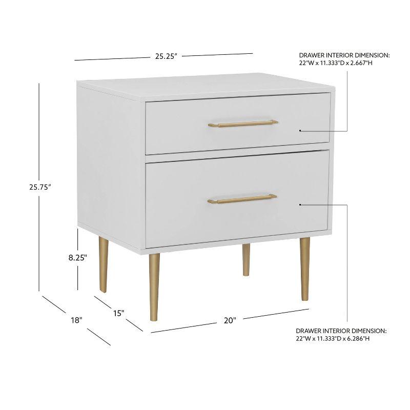 Gloria 2 Drawer Nightstand - Linon