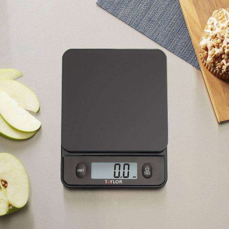 Taylor Digital Kitchen Glass Top 11lb Food Scale Black